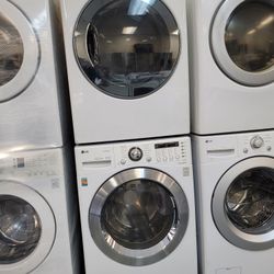LG Front Load Washer And Stackable Gas Dryer Set 