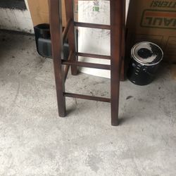 2 Wooden Bar Stools 