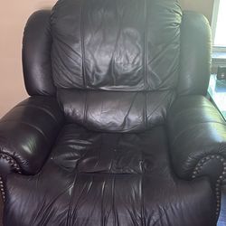 Black leather coach