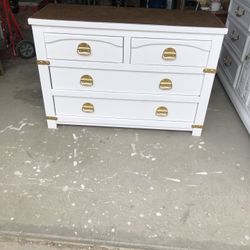 White 4 Drawer Solid Wood Dresser