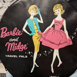 1963 Vintage Barbie And Midge Travel Pal Doll Case/Purse