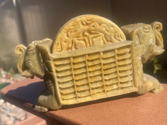 Elephant marble stone coasters 6 piece from India