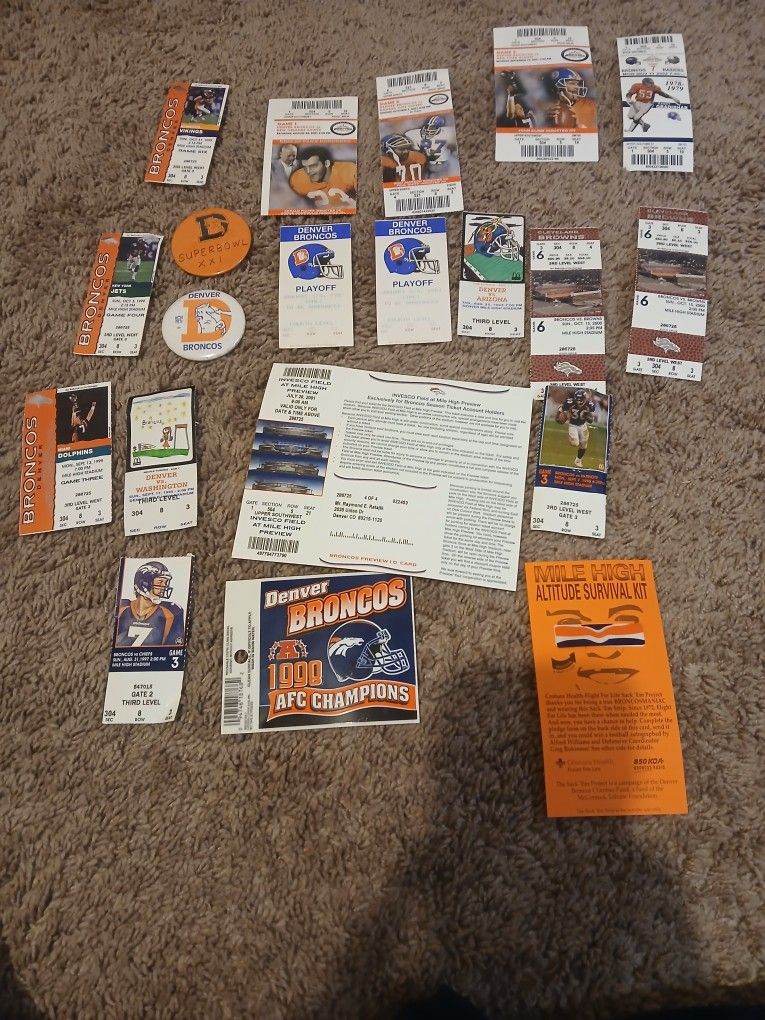Denver broncos ticket stubbs