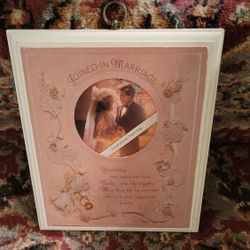 JOINED IN MARRIAGE PHOTO FRAME PLAQUE 7"×8"   1982 HALLMARK