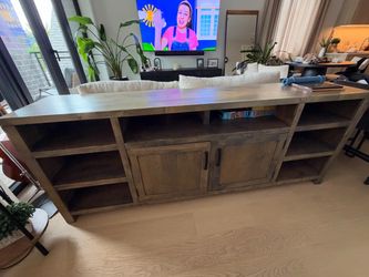 Large Rustic Wood TV Console 74”