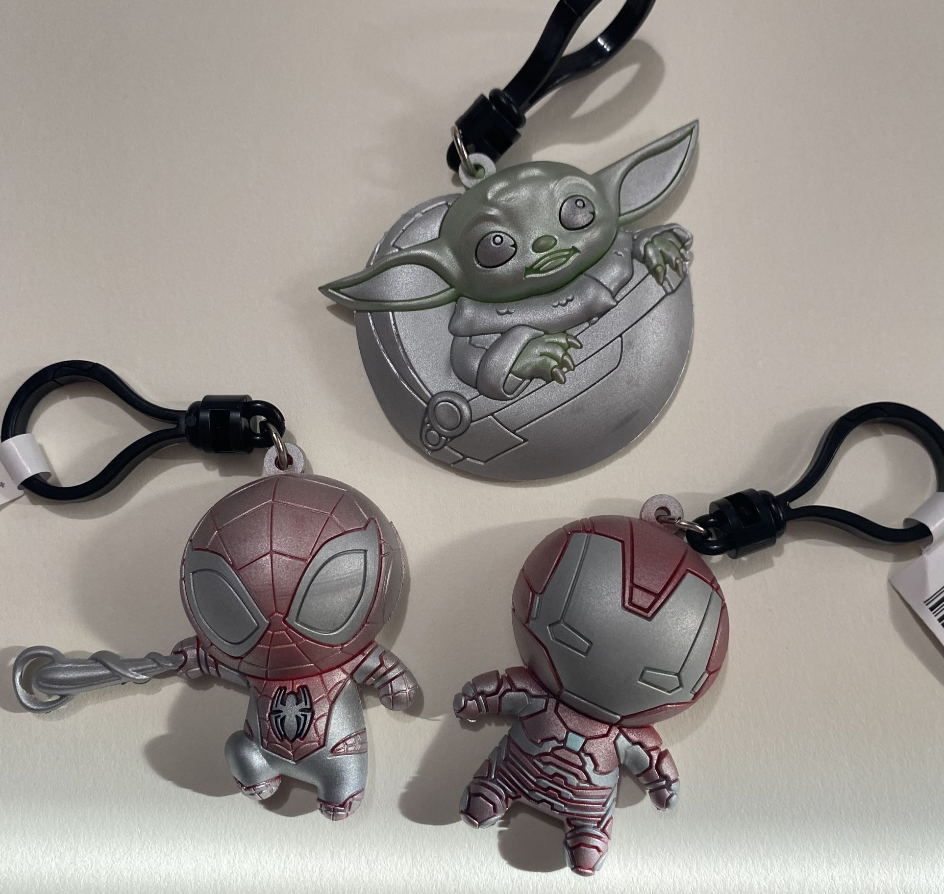 Disney 100 year marvel Spider-Man and yoda bag clips