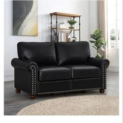 BLACK FAUX  SOFA 