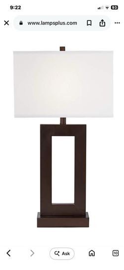 Rectangular Bronze Table Lamp From 360 Lighting Open Window Collection  H29”
