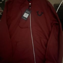 Red True Religion Buddha Hoodie