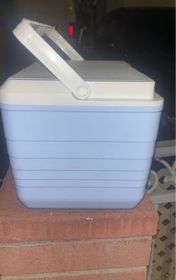 Light Blue Plastic Cooler with Handle