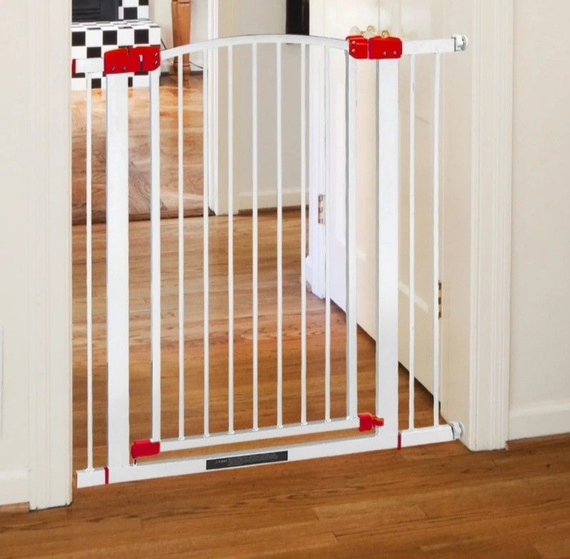 LazyLand Extra Wide Tall Baby Gate, 28"-36.5" Walk Thru Baby Safety Gate, Retractable Baby Gate for Stairs/Doorways, Auto-Closing and Opening