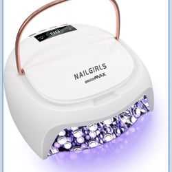 80W Professional Cordless Nail Lamp, Rechargeable Fast-Dry Light with Smart Sensor, Intelligent LCD Display & 4 Timer Settings Nail Curing Lamp for Sa