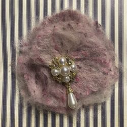 Handmade Tweed Felted Wool Brooch 