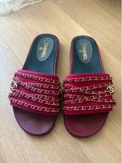 Chanel SS17 Resort Collection Slides - Size 10/Burgundy