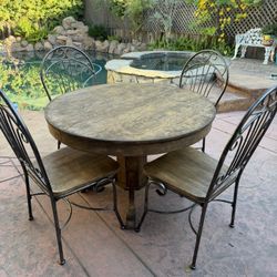 Tiger Oak Wood Pedestal Table