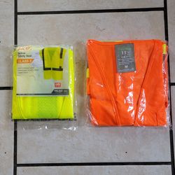 2 Green And Orange Safety Vests