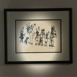 Vintage Lois Konigsberg Signed Lithograph - Simchat Torah Children's Flag Parade Judaica Art #62|500