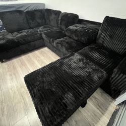 New Beautiful Modern Corduroy Sectional Sofa ⭐️ Finance With $0 Down⭐️ Same Day Delivery Available ⭐️