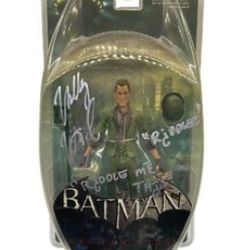 Wally Wingert Signed Arkham City Riddler Action Figure Autograph JSA COA