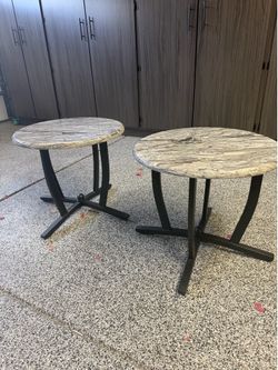 2 Modern Round End Tables / Accent Tables