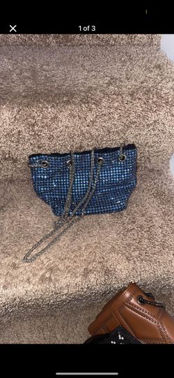 Blue Rhinestone Purse 