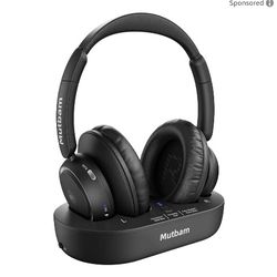 Wireless Headphones for TV, TV Headphones Wireless for Seniors - Bluetooth tv Headset with Transmitter & Charging Base, 65Hrs Battery, No Delay, Light