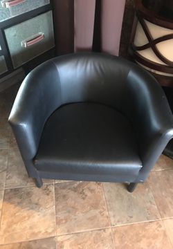 Faux leather armchair