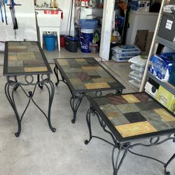 Metal /Tile Coffee Table Set