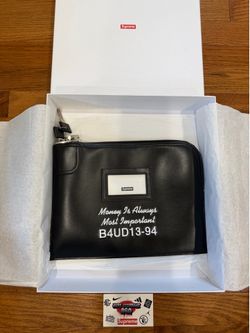 Supreme Black Leather Money Bag Wallet With Lock & Key SS25 Brand New