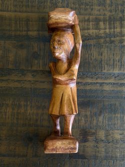 Guadeloupe Handcrafted Solid Wood Carved Figurines