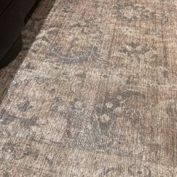 Blush Pink And Grey Rug Vintage Look 