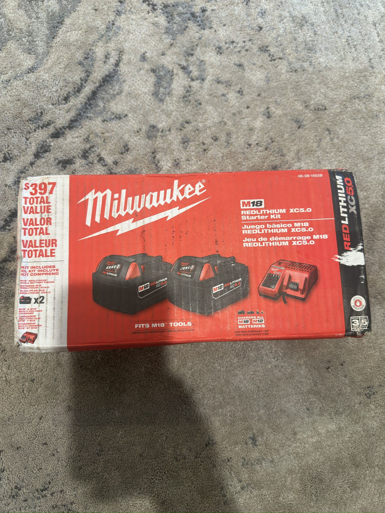 M18 18-Volt Lithium-Ion XC Starter Kit with Two 5.0Ah Batteries and Charger