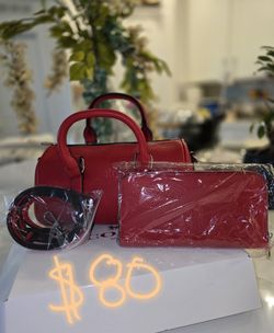 Red 3-Piece Handbag Set (Brand New)
