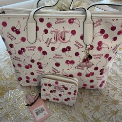 Juicy Couture Cherry On Top Tote Bag & wallet 