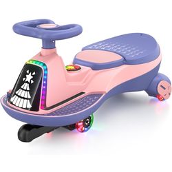 6V 7AH Electric Wiggle Car Pink-75W Motor, 2 Speed,