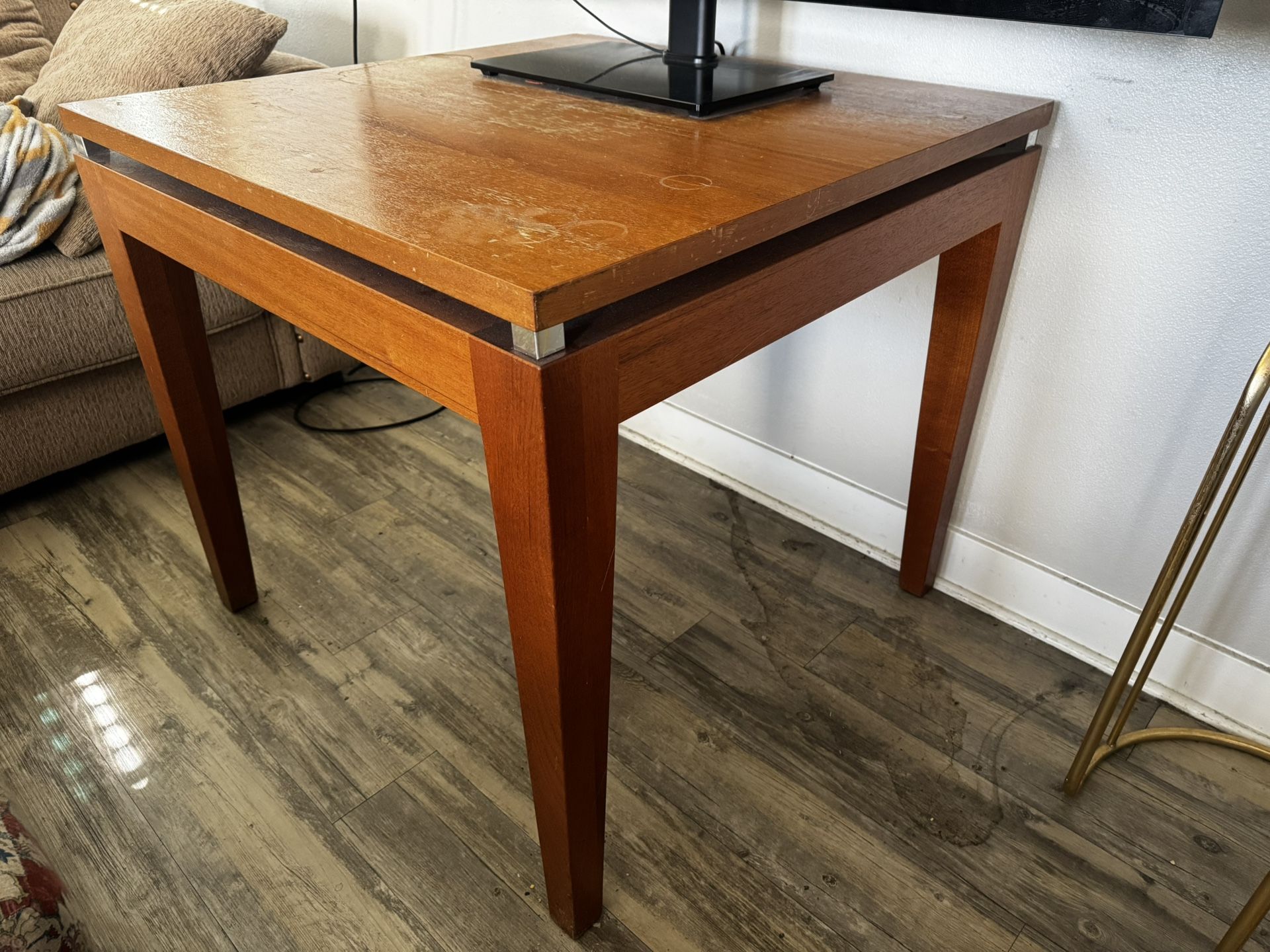 Solid Wood Square Dining/Game Table – Tapered Legs – Sturdy, Refinish Project