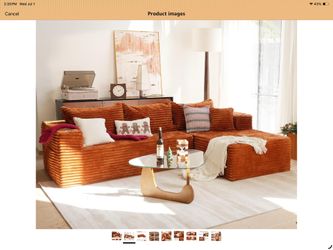 108" Oversized Sofa, Modular Sectional Couches with L-Shaped Lounge Chaise, Deep Seat Cloud Couch, Memory Foam,No Assembly Required, Plush Corduroy - 