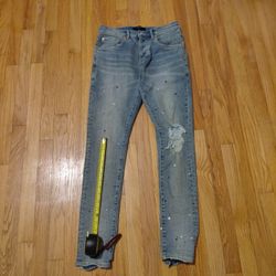 Purple Brand P002 Mid Indigo Destroy Paint Size 29 NOT FREE 