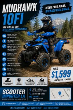 🔥 DENAGO MUDHAWK 10FI ATV JUVENIL CON INYECCIÓN ELECTRÓNICA 🔥