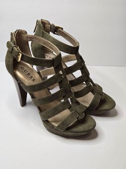 Green Guess Heels, Size 9, Style name Nancee