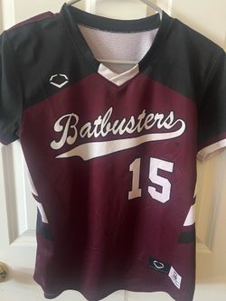 Girls Evoshield Maroon Batbuster jersey with black sleeves girls size large