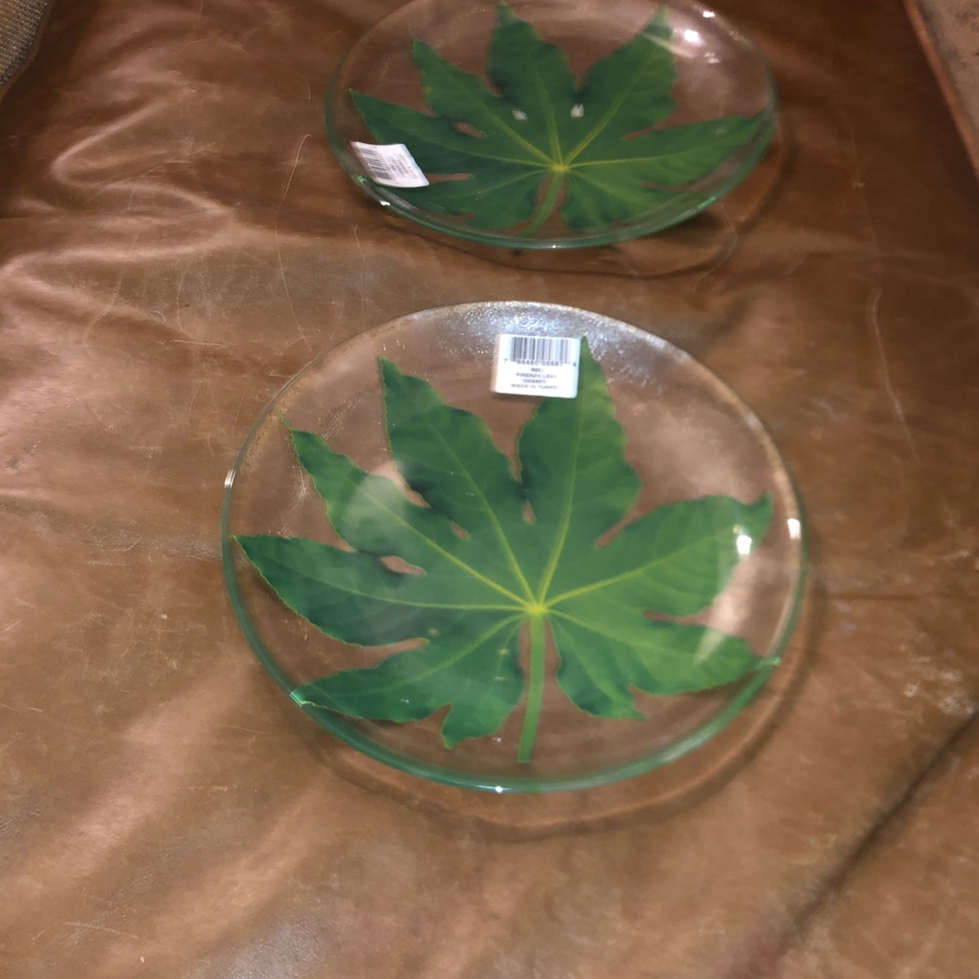 Pair 8 Inch Firenze Leaf Dessert Plate