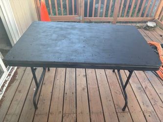 Wood top metal frame Table