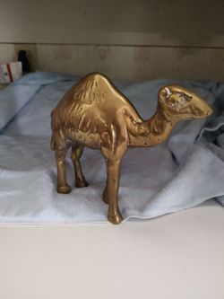 Brass Camel Solid approx 7" tall
