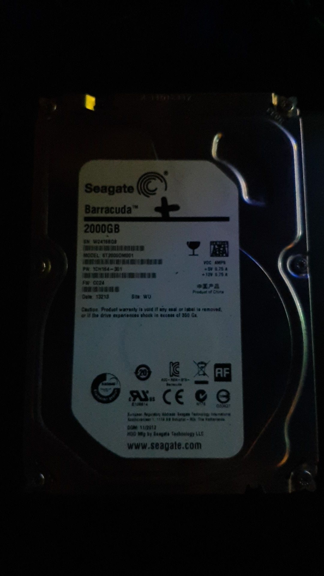 2 TB Seagate hard drive