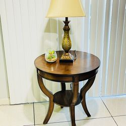 ROUND END TABLE /  Solid wood side table. Living Room Table 