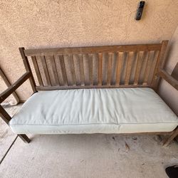 Teak Bench With Cushion