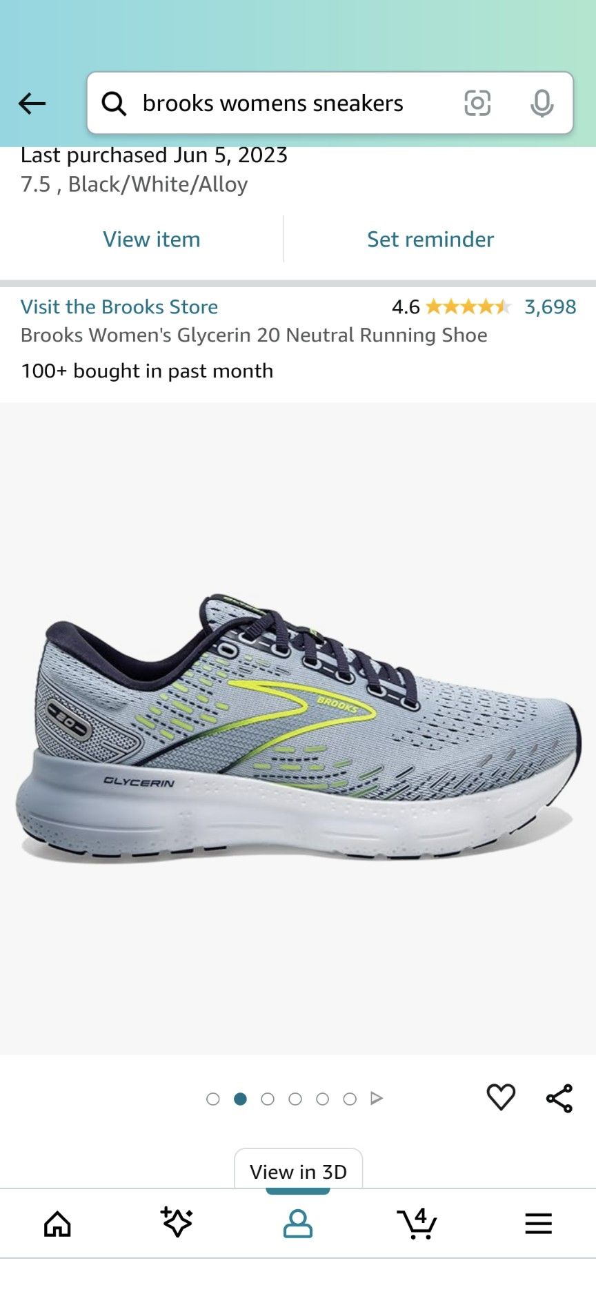 7.5 Women's Brooks Glycerin 20