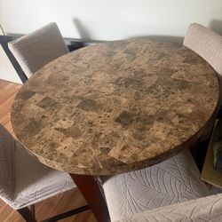Marble table with 4 chairs