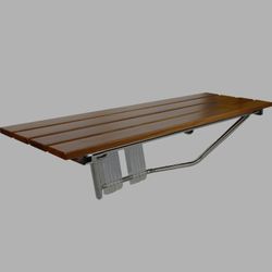 36" ADA Compliant Foldable Teak Wood Shower Bench, Wall Mounted 400lb Capacity, Clear Coated Premium Finish, Space-Saving Medical Bath Seat for Senior